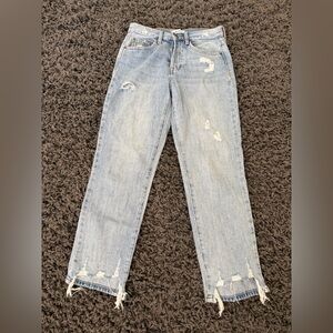 Pistola Light Blue Distressed Straight Leg Jeans